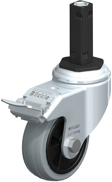 Blickle LKRA-VPA 80G-11-FI-EV12 Apparate-Lenkrolle mit Expander & Feststeller, Vollgummi, Grau, 848075