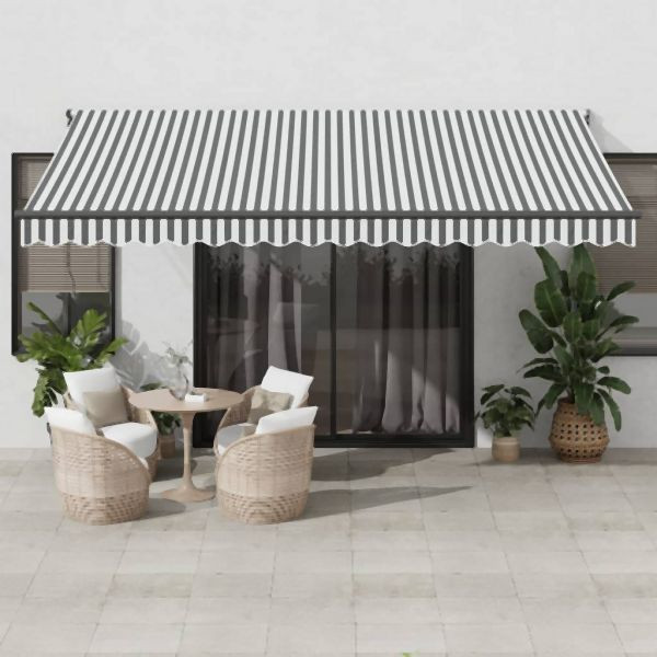 vidaXL Markise Einziehbar Anthrazit und Weiß 4,5x3 m Stoff & Aluminium, 3216111