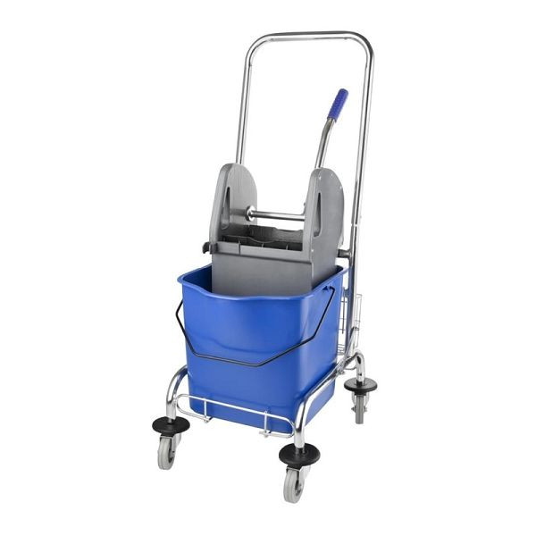 Jantex Deluxe Moppeimer mit Mopppresse 24L, mit Edelstahlwagen, M884