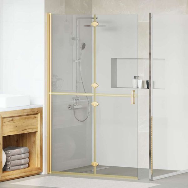 vidaXL Walk-in Duschwand Gold 120 x 6,5 x 190 cm Energiesparendes Glas, 42017974
