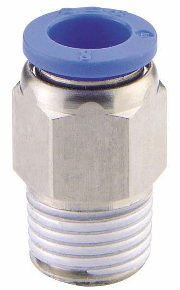 timmer B-GEk-16-1/2-MSv-bl, Gerade Einschraubverschraubung konisch, Gewinde PTFE-beschichtet, Schlauch-Ø: 16 mm, Gewinde: 1/2", VE: 5 Stück, 03010612