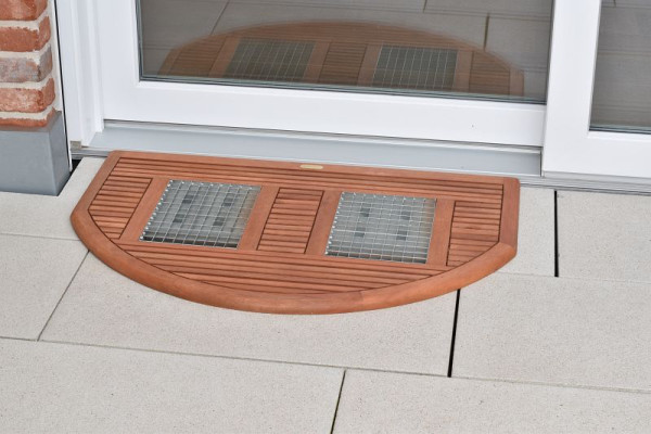 Merxx Fußrost, halbrund, 100 x 64 x 2,5 cm, FSC Eukalyptusholz, 25929-011