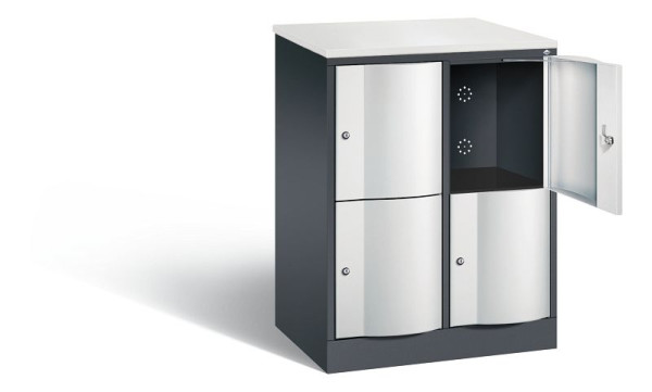 C+P Schließfachschrank Resisto, H1077xB772xT540mm, Farbe: Schwarzgrau / Lichtgrau, 8472-272 S10074