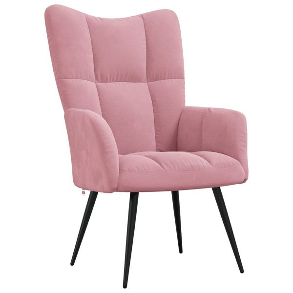 vidaXL Relaxsessel Rosa Samt, Füllung: Schaumstoff, 328077