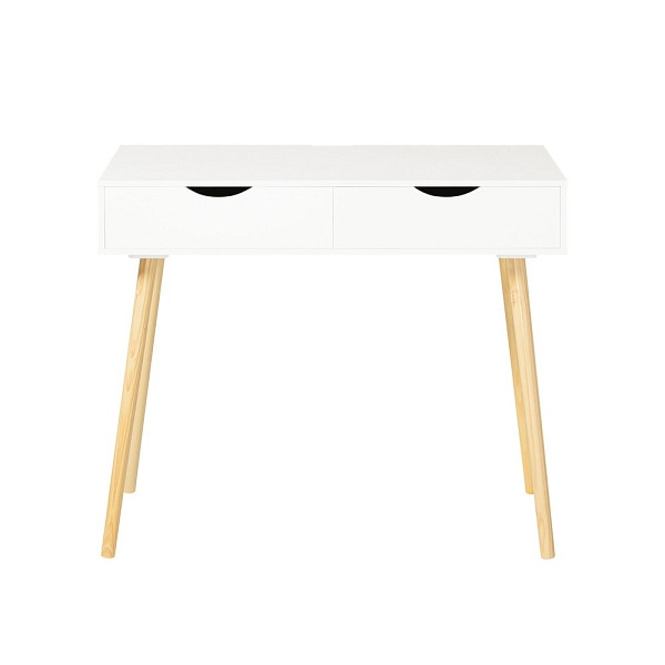 SoBuy Schreibtisch mit einer Schublade Holzfarbe 90x45x77 cm, Minimalistisch, FWT40-WN