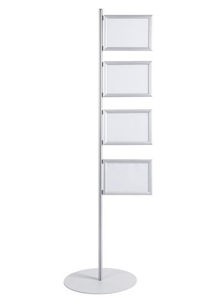 Bi-Office Freistehender 4er Klapprahmen, Silber A4, SUP3310