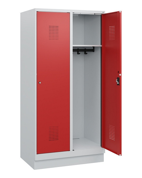 C+P Spind Evolo PLUS, Sockel, 2 Abteile, 1630x800x500mm, 7035/3000, Zylinderschloss, 0490205-22 S10024