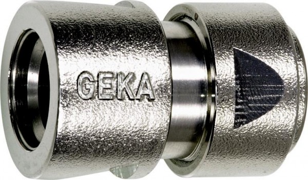 GEKA plus-Schlauchstück "Stecksystem", 3/4" - 19mm MS Ni mit Spannmutter, VE: 5 Stück, 46.0703.8