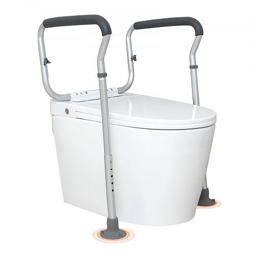 VEVOR Toiletten Aufstehhilfe mit Armlehne, 45-55 cm/67-77 cm einstellbar, 136 kg Tragkraft, robuste WC Haltegriffe, LJLDSAQLG300LXDX1V0
