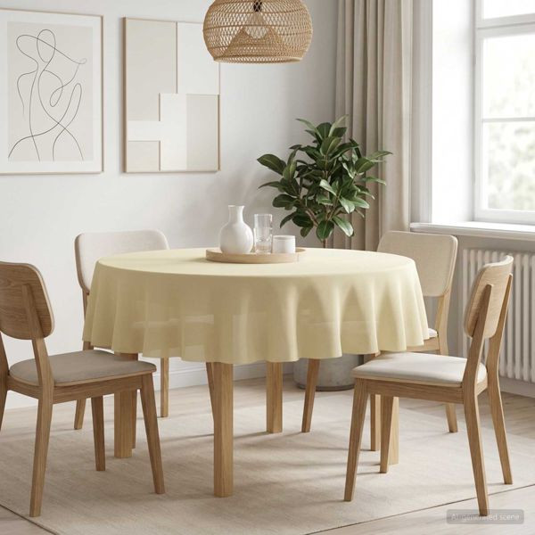 vidaXL Tischdecke 5 stk. Rund Cremeweiß Ø 180 cm Polyester, 42040265