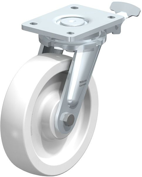 Blickle LO-SPO 200G-RI4 Stahlgeschweißte Schwerlast-Lenkrolle, Polyamid, Weiß, 853008