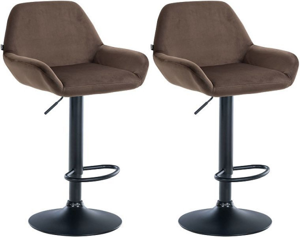 CLP Barhocker Braga Samt schwarz, braun, VE: 2 Stück, 323655