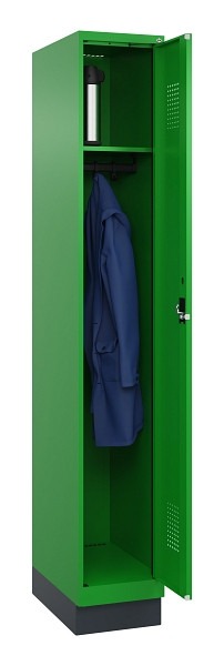 C+P Spind Evolo PLUS, mit Sockel, 1 Abteil, 1950x300x500mm, 6037/6037, Verschluss Zylinderschloss, Ablageböden 1, 049020-10 S10053