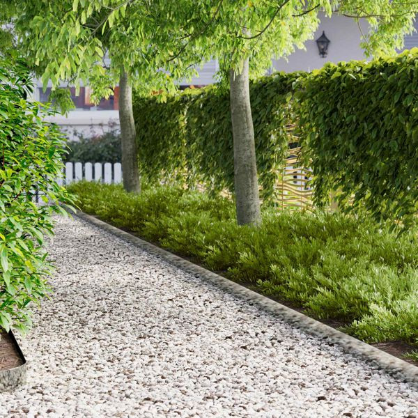 vidaXL Raseneinfassung 20-teilig 103 x 10 cm Stahl Silber, 8008441