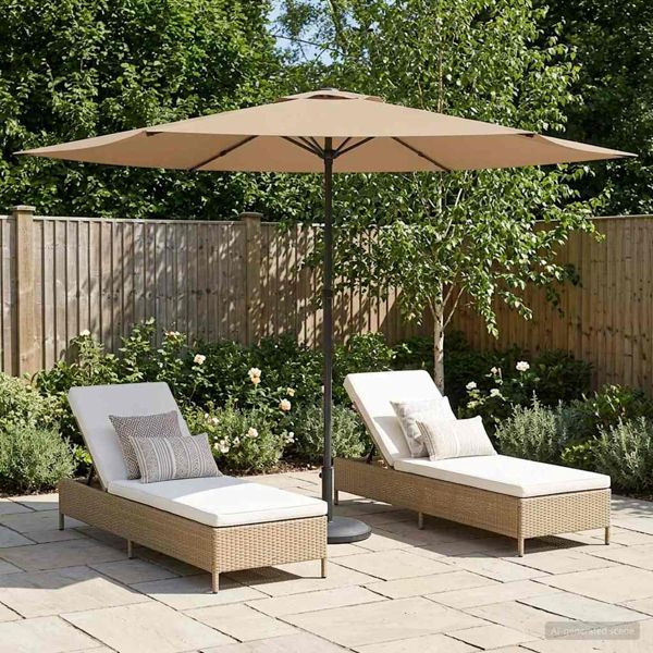 vidaXL Garten-Sonnenschirm 300 x 300 cm Polyester Rechtwinklig Taupe, 42036196