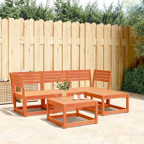 vidaXL 4-teilig Garten-Lounge-Set Wachsbraun Massivholz Kiefer, 3216907