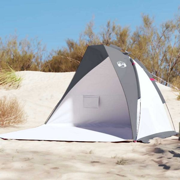 vidaXL Strandzelt Grau 268x223x125 cm 185T Polyester, 94408