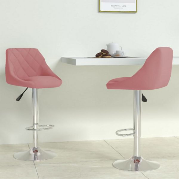 vidaXL Barhocker 2 Stk. Rosa Samt, für ein Glas Wein, 335310