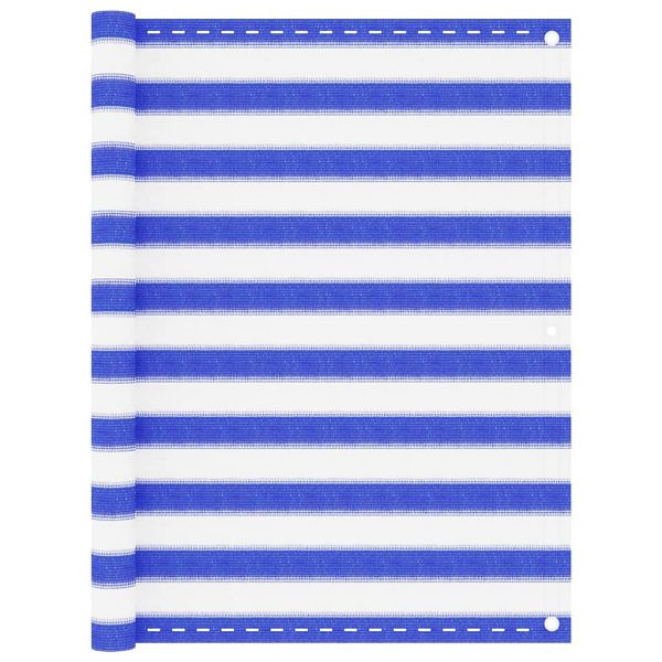vidaXL Balkon-Sichtschutz Blau und Weiß 120x400 cm HDPE, 310893