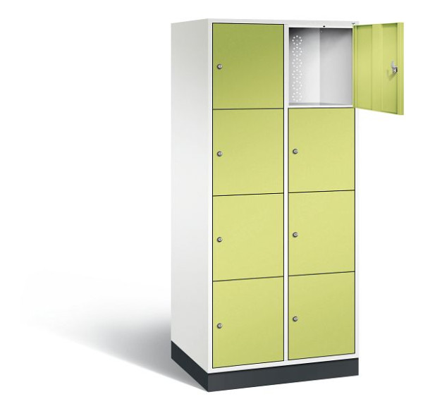 C+P XL-Schließfachschrank Intro, H1950xB820xT590mm, Farbe: Verkehrsweiß / Viridingrün, 8470-203 S10072