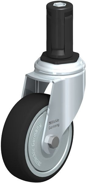 Blickle LKRA-PATH 101K-11-FK-ER14 Apparate-Lenkrolle mit Expander, Thermoplastisches Polyurethan, Grau, 848830