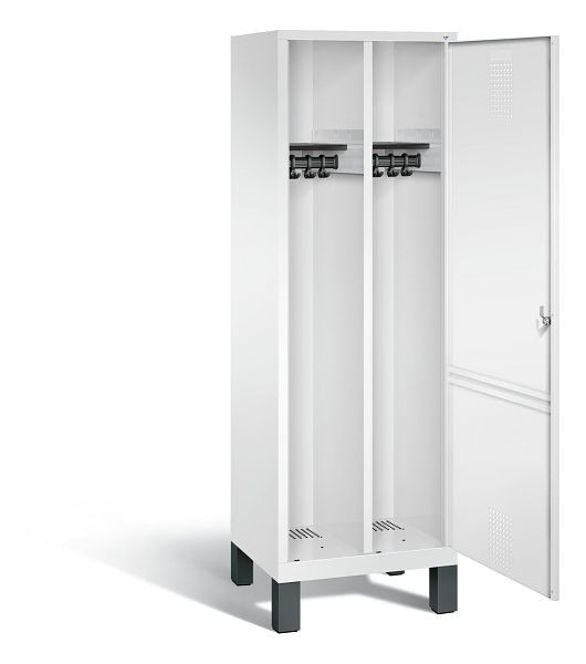 C+P Schwarz-Weiss-Spind Evolo, H1850xB610xT500mm, Farbe: Verkehrsweiß, 48210-20 S10065