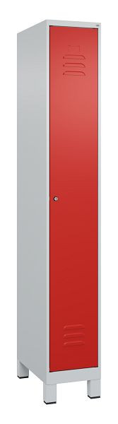 C+P Umkleidespind Classic PLUS, Füße, 1950x300x500mm, 7035/3020, Zylinderschloss, 080010-10 S10017