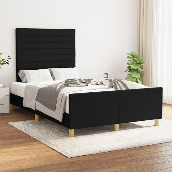 vidaXL Bettgestell mit Kopfteil Schwarz 120x200 cm Stoff, 3125124