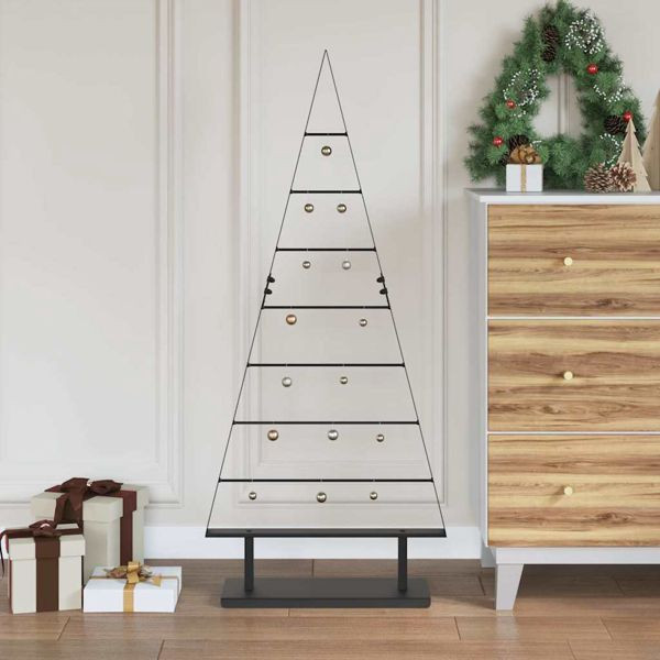 vidaXL Metall Weihnachtsbaum mit Ständer Schwarz 125,5 cm Stahl, 42019171