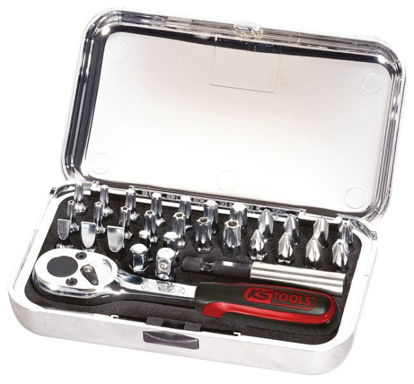 KS Tools 1/4" CHROME Bit-Satz, 31-teilig hochglanz Bits, 918.4500