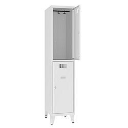 Eurobox Garderobenspind, 1 Abteil 2 Fächer, 400 mm, mit Füßen, 0201-040102