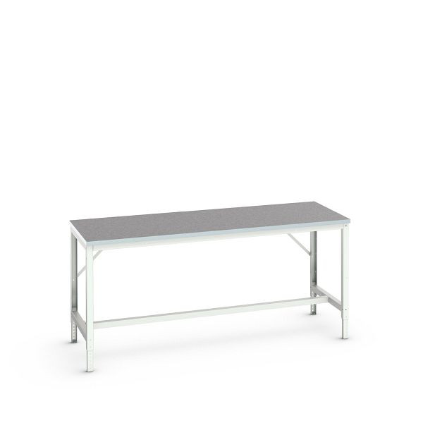 bott verso Werkbank (Linoleum-Platte) mit Querstrebenset, BxTxH: 2000 x 800 x 780 - 930 mm, 16921515.16