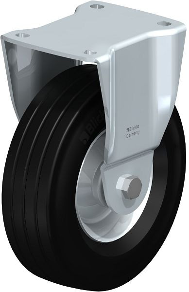 Blickle B-V 205R Stahlblech-Bockrolle, mittelschwere Ausführung, mit Anschraubplatte, Vollgummi, Schwarz, 290528