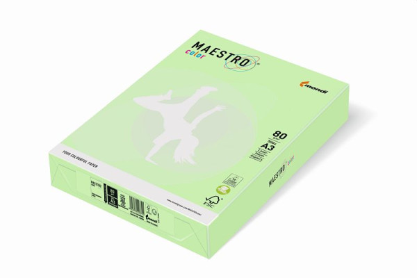 MAESTRO COLOR Kopierpapier MAESTRO® Color Pastell, A3, 80g/m², 500 Blatt, mittelgrün, 9417-MG28B80B