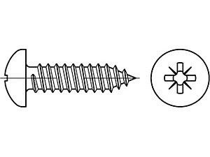 Blechschrauben ISO 7049 Stahl 2,2 x 4,5 -C-Z galvanisch verzinkt passiviert VE=S (2000 Stück)