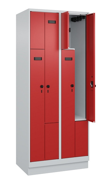 C+P Z-Spind Evolo PLUS, Sockel, 4 Fächer, 1950x800x500mm, 7035/3000, Drehriegel, 049023-224 S10007