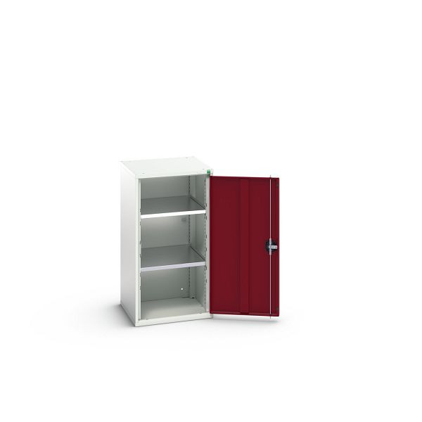 bott verso Flügeltürschrank, mit 2 Fachböden, BxTxH: 525 x 550 x 1000 mm, Lichtgrau / Purpurrot, 16926059.24