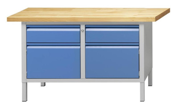 ANKE Werkbänke Kastenwerkbank, Modell 105 E, 1500 x 700 x 850 mm, RAL 7035/5012, BMP 50 mm, 510.009