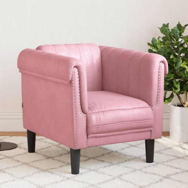vidaXL Sessel Rosa Samt, Füllmaterial: Schaumstoff, 372568