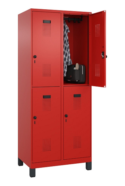 C+P Doppelstöckiger Spind Evolo PLUS, mit Füßen, 4 Fächer, 1950x800x500mm, 3020, Drehriegel, 049310-22 S10025