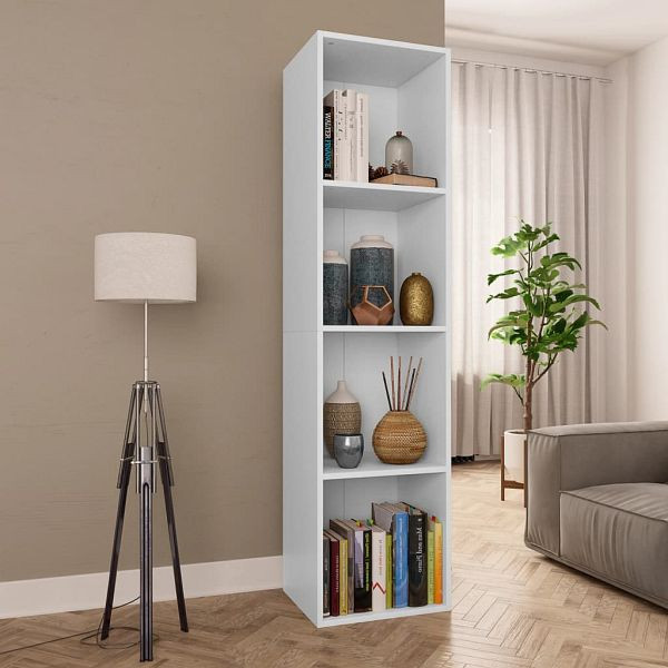 vidaXL Bücherregal/TV-Schrank Weiß 36×30×143 cm Holzwerkstoff, 800144