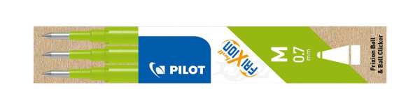 PILOT Tintenrollermine FriXion BLS-FR7 - 0,4 mm, hellgrün, 3er Pack, BLS-FR7-LG