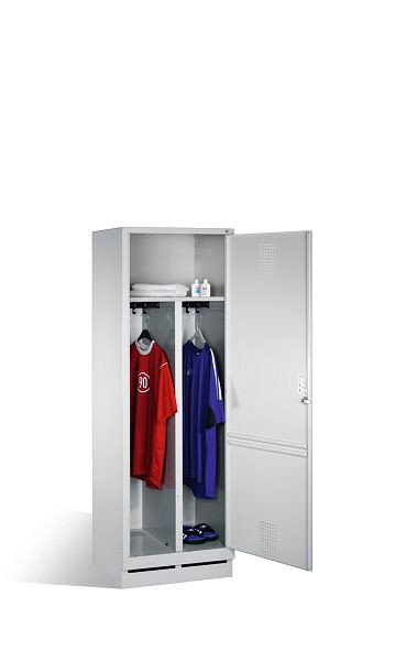 C+P Schwarz-Weiss-Spind Evolo, H1800xB610xT500mm, Farbe: Lichtgrau, 48220-20 S10020