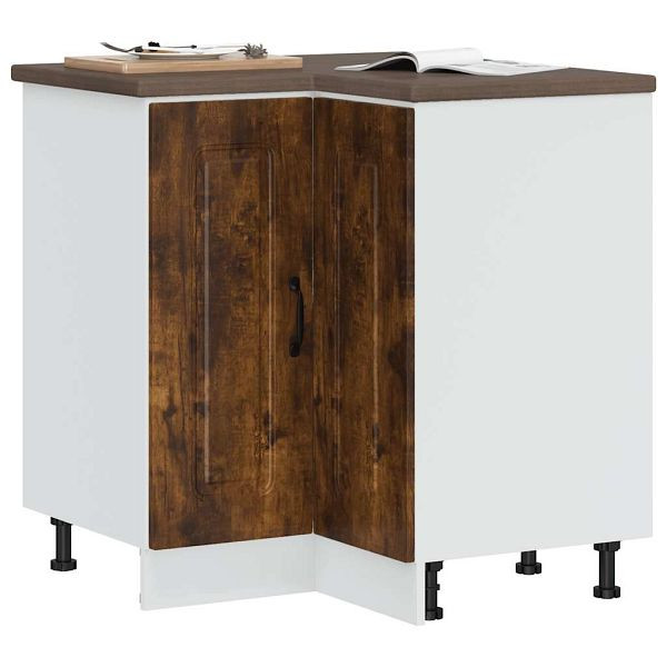 vidaXL Küchen-Eckunterschrank Kalmar Räuchereiche Holzwerkstoff, 853512