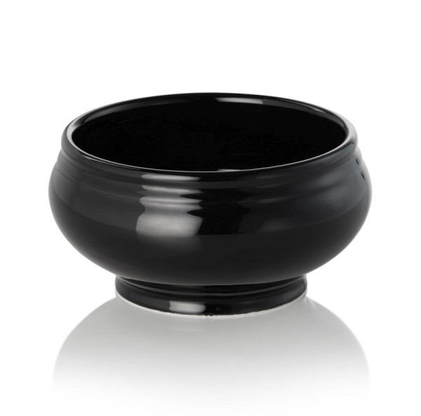 WAS Terrine, 0,5 L, Ø 12,5 cm, schwarz glänzend, Porzellan, 4979150