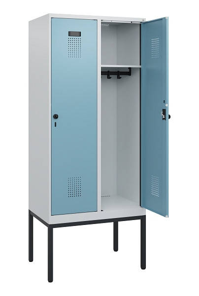 C+P Spind Evolo PLUS, Gestell, 2 Abteile, 1950x800x500mm, 7035/0010, Drehriegel, 0490305-22 S10009