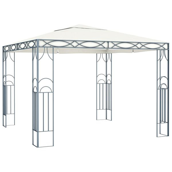 vidaXL Pavillon 300 x 300 cm Cremeweiß, Abmessungen: 300 x 300 x 270 cm (L x B x H), 48046