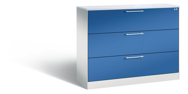 C+P Schubladenschrank Asisto, H1010xB1200xT435 mm, Lichtgrau/Enzianblau/DBS Hellgr, 146041-313 S10163