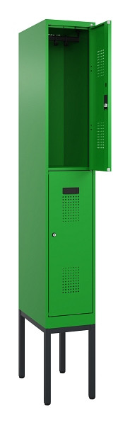 C+P Doppelstock-Spind Evolo PLUS, Gestell, 2 Fächer, 2120x300x500mm, 6037/6037, Zylinderschloss, 0493307-10 S10053