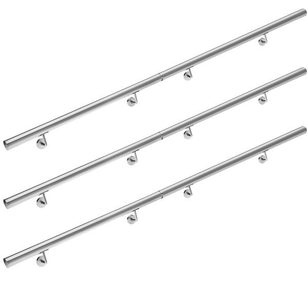 monzana Handlauf 6er-Set Edelstahl 4,2x600cm, 994349, 4250525377682